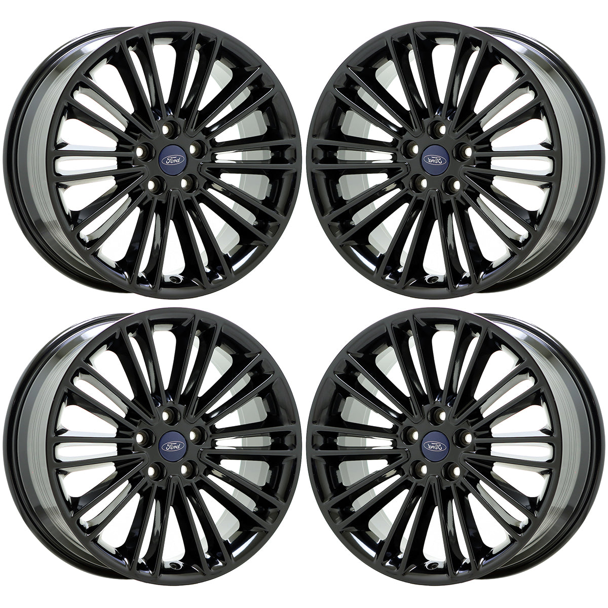 18" Ford Fusion Lincoln MKZ Gloss Black wheels rims Factory OEM set 3960